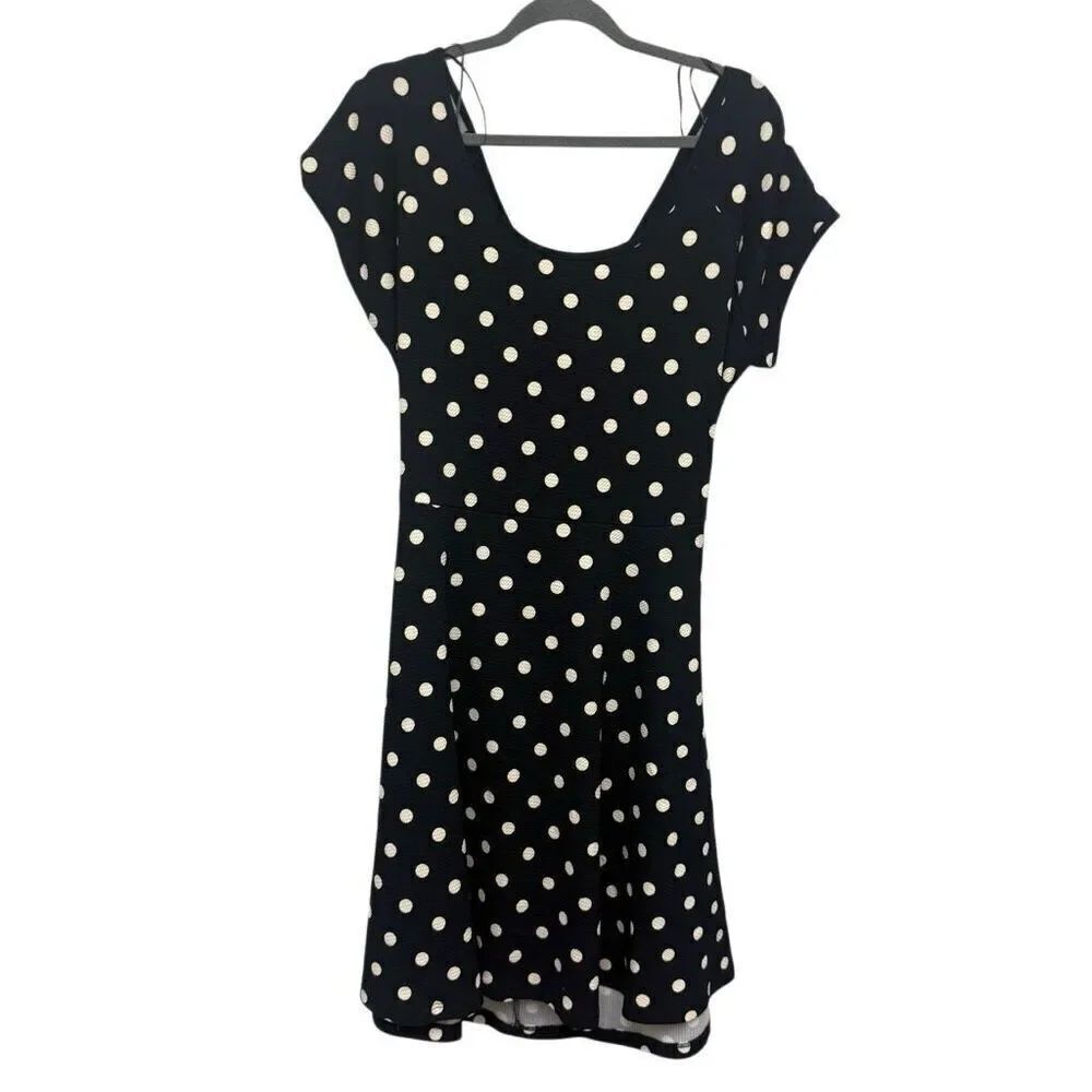 GILLI Navy Rinna Navy Blue Polka Dot Midi dress size 2XL